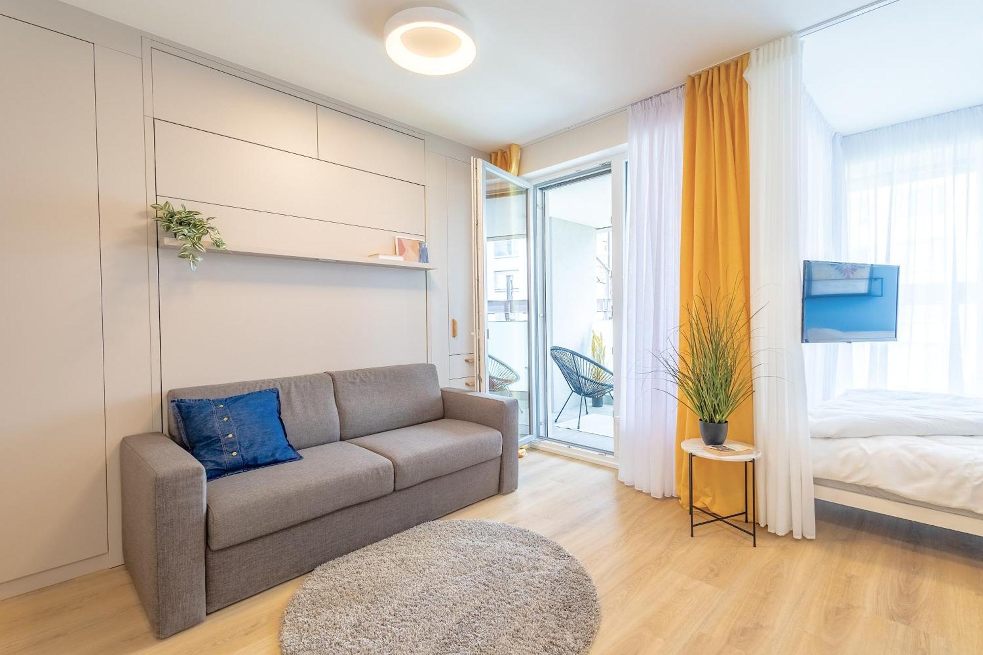 Yellow Apartment - Balcony, Free Parking, By Gravity Prag Exteriör bild